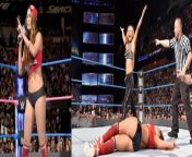 Nikki Bella runs her mouth writing a check her ass can&#39;t cash as Carmella knocks Nikki out shutting her up from nude nikki bella