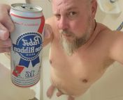 Two weeks on the road and ready to get home see my Coley. Throwing back a PBR in the shower. Personally tired of the local here in Georgia. Sorry not sorry. from @coley jens