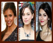 NINA DOBREV/KRISTIN KREUK/VICTORIA JUSTICE...Carnival date: makeout and BJ in funhouse/Movie date: petting in theatre, pussy sex in car/Beach date: at sunset, nude, private, anything goes from xxx mother pussy sex kuwait car
