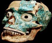 Turquoise skull, a ritual artifact from Tomb 7 of Monte Albán. The tesserae were glued with copal resin (very similar to amber). The eyes are made with seashell discs. 1300 A.D. [2893x3230]. from http www xxx bd copal দেবর ভাবি চুদা চুদির sex bidu com