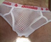 White mesh with red lettering on waistband AUSSIEBUM fly front brief from Australia from silver dreams brenda white mesh set 2 604 jpg silver pearls dulce white stockings