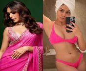 Mrunal Thakur - saree vs bikini - Bollywood actress. from saree fashion originals unknown actress
