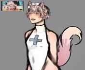 [lowkey nsfw????] I made a drawing of a random &#39;FeMbOY uWu HeAt nYAh&#39; character. This character was made a year ago. Not sure if the creator changed their perspective of uwu femboy cat people. Had artblock so i just made this lol. from femboy cat