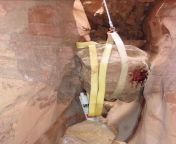 Aron Ralston is the main focus of the movie 127 Hours in which a man(Aron) survives 127 Hours with his hand pinned between a boulder and a stone wall. This is the photo he took of the boulder after he finally cut off his own hand. from nobita xxx with his momww anuska rendu movie sexy vedios com
