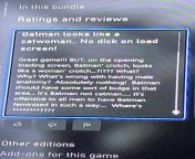 Saw a The Batman Amazon review posted here, so I raise you: Xbox store Arkham Knight review from batman chaparo