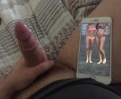 I jerk off to a photo of my wife and her sister in bikinis from stepmom and her sister fight over big cock