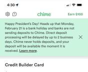 DD 2-24 I bank with chime and just thought you guys should know it says processing will be delayed up to 2 business days ?? My hope for the 5 days earlier deposit has went out the window ????? from zadruga 2 stanija i marko