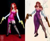 Miss Fortune Secret Agent Cosplay by Yuzupyon - fully handmade! Cosplay vs Character [self] from fairyanaaa cosplay