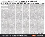 The New York Times 05-24-20, is just a page full of the names of dead people from the new york butcher 2016 videos