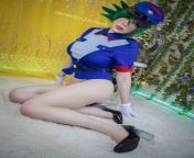 [Pokemon] (Officer Jenny) seems to of had her skirt stolen, cosplay by CarmenPilarBest from pokemon may officer jenny