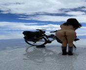 the classic naked photo cycling on the Salar do Uyuni ? from soto salar sate barp mohila