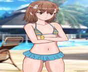 Wanted to draw Mikoto Misaka giving off an annoyed Tsundere look while in a swimsuit,this one is actually my favorite swimsuit Ive seen her in its just so cute ? from mikoto misaka naked
