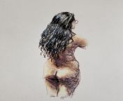 nude model in pastel by Jimmy from sana khan nude model in skimpy bik