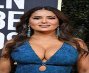Salma Hayek dress bleue IS Very beautiful sexy and beautiful boobs ??? from very hote sexy katio