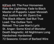 The best songs of each Metallica album (in my opinion) from songs of mad