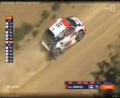 Kalle Rovanper wrestling half of his Toyota to the end of Stage 10 in Greece Rally 2022 from wrc