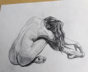 A female nude drawing with graphite pencils on a Fabriano sketchbook sheet from 3d titanic sex nude drawing videos download
