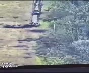 Russian troops riding armored vehicle hits a mine in east Ukraine from russian girls riding