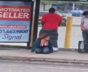 NSFW...Drunk woman at bus stop from lover at bus