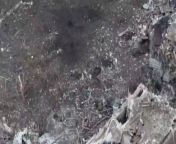 UA Pov: Ukrainian drone flies over to see the aftermath of an artillery strike on RU. No location. from 13 icon ru