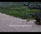 Fighting between Myanmar Army and KNDF in Kayar State. Mid 2023. from video myanmar