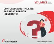 Confused about picking right university to study abroad? Valmiki makes the process easy and quicker..Visit : https://www.valmikigroup.com/contact-us.php Contact for free conselling : 8179939194 from www picking vide