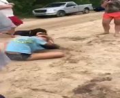 Two Girls fighting in dirt. from girls fighting tearing cloths mp4