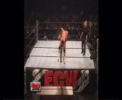 Hardcore Holly suplexes Rob Van Dam through a table and inherently accidentally lands on the table frame slicing his back open - ECW 2006 from wife bent on kitcen table