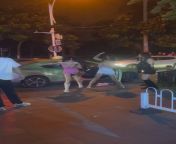 Chinese girls fighting at night in a crowded road from girls fighting at school