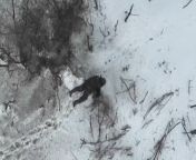 UA &#34;Kurt and Company&#34; drone team posted video Jan. 14 of a combination of munition drops and FPV drone attacks on RU infantry. Unnamed location. from daindian xxx video jan