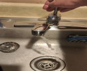 Posting here cuz r/homeimprovement won&#39;t let me post for some reason. My kitchen sink has low water pressure but the bathroom sink is fine. Anyone know what the issue is? from bathroom sink pissing