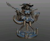 [Q] New commission. 3d model of a game miniature for printing. Created by art. from 3d furry