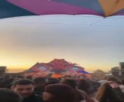 Video compilation recorded by a young woman at a festival - Israeli police officer and a tank show up to protect the young festival goers, but they come under heave fire from Hamas, Israel - Gaza conflict 2023 from police officer rape a indian aunty v