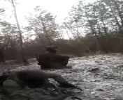 UA POV Russian soldiers film themselves being hit by UA artillery. Unknown date from russian fuck film