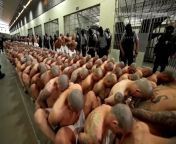Newly released video showing how El Salvador&#39;s government transferred thousands of suspected gang members to a newly opened &#34;mega prison&#34;, the latest step in a nationwide crackdown on gangs from newly mered