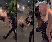 GRAPHIC: Private security body-slam, pepper-spray women outside Texas nightclub during brawl. [no charges filed, parties left scene before police arrival] from boy security body chaking in