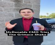 McDonalds CMO Tries The Grimace Shake from xxxxvdosx cmo