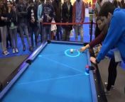 [50/50] Trajectory-Augmented Pool Table (SFW) &#124; Man Dismembered Inside a Pool (NSFL) from kavya singh xray nude boob showandra orlow pool table