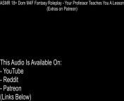 ASMR 18+ Dom M4F Fantasy Roleplay - Your Professor Teaches You A Lesson #1 from professor teach you a lesson asmr 18